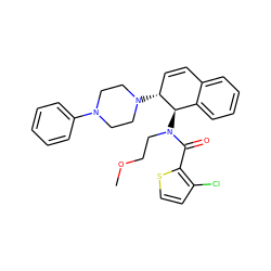 COCCN(C(=O)c1sccc1Cl)[C@@H]1c2ccccc2C=C[C@H]1N1CCN(c2ccccc2)CC1 ZINC000084884065