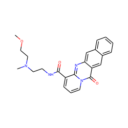 COCCN(C)CCNC(=O)c1cccn2c(=O)c3cc4ccccc4cc3nc12 ZINC000169349324