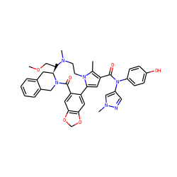 COCCN(C)CCn1c(-c2cc3c(cc2C(=O)N2Cc4ccccc4C[C@H]2C)OCO3)cc(C(=O)N(c2ccc(O)cc2)c2cnn(C)c2)c1C ZINC000261086549