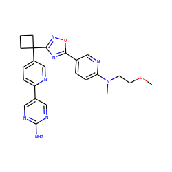 COCCN(C)c1ccc(-c2nc(C3(c4ccc(-c5cnc(N)nc5)nc4)CCC3)no2)cn1 ZINC000096175522