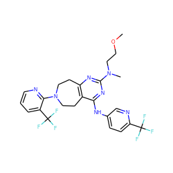 COCCN(C)c1nc2c(c(Nc3ccc(C(F)(F)F)nc3)n1)CCN(c1ncccc1C(F)(F)F)CC2 ZINC000145084972