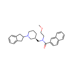 COCCN(C[C@@H]1CCCN(C2Cc3ccccc3C2)C1)C(=O)c1ccc2ccccc2c1 ZINC000012613047