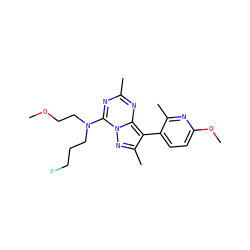 COCCN(CCCF)c1nc(C)nc2c(-c3ccc(OC)nc3C)c(C)nn12 ZINC000071330633