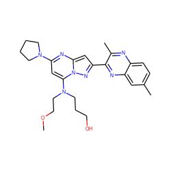 COCCN(CCCO)c1cc(N2CCCC2)nc2cc(-c3nc4cc(C)ccc4nc3C)nn12 ZINC000207230095