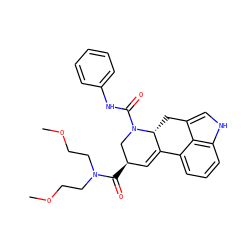 COCCN(CCOC)C(=O)[C@@H]1C=C2c3cccc4[nH]cc(c34)C[C@H]2N(C(=O)Nc2ccccc2)C1 ZINC000072177212
