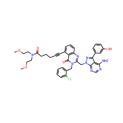 COCCN(CCOC)C(=O)CCCC#Cc1cccc2nc(Cn3nc(-c4cccc(O)c4)c4c(N)ncnc43)n(Cc3ccccc3Cl)c(=O)c12 ZINC000164333972