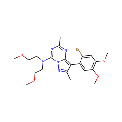 COCCN(CCOC)c1nc(C)nc2c(-c3cc(OC)c(OC)cc3Br)c(C)nn12 ZINC000040899875