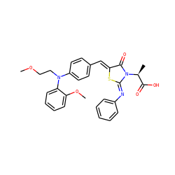 COCCN(c1ccc(/C=C2\S/C(=N\c3ccccc3)N([C@@H](C)C(=O)O)C2=O)cc1)c1ccccc1OC ZINC000072118481