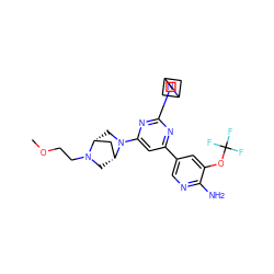 COCCN1C[C@@H]2C[C@H]1CN2c1cc(-c2cnc(N)c(OC(F)(F)F)c2)nc(N2CC3CC2C3)n1 ZINC000653763888