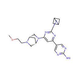 COCCN1C[C@@H]2C[C@H]1CN2c1cc(-c2cnc(N)nc2)nc(N2CC3CC2C3)n1 ZINC000221190091