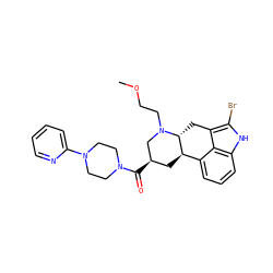 COCCN1C[C@H](C(=O)N2CCN(c3ccccn3)CC2)C[C@@H]2c3cccc4[nH]c(Br)c(c34)C[C@H]21 ZINC000029038678