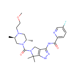 COCCN1C[C@H](C)N(C(=O)N2Cc3c(NC(=O)c4ccc(F)cn4)n[nH]c3C2(C)C)C[C@H]1C ZINC000114183266