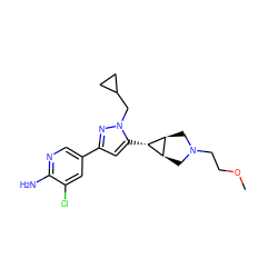 COCCN1C[C@H]2[C@@H](C1)[C@@H]2c1cc(-c2cnc(N)c(Cl)c2)nn1CC1CC1 ZINC000148074357