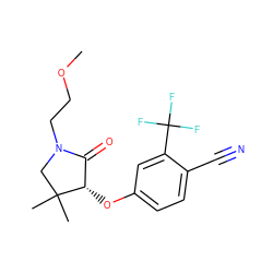 COCCN1CC(C)(C)[C@@H](Oc2ccc(C#N)c(C(F)(F)F)c2)C1=O ZINC000072119600