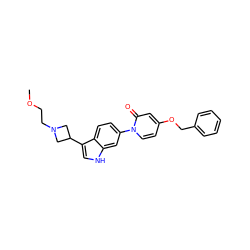 COCCN1CC(c2c[nH]c3cc(-n4ccc(OCc5ccccc5)cc4=O)ccc23)C1 ZINC000072114707