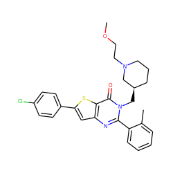 COCCN1CCC[C@@H](Cn2c(-c3ccccc3C)nc3cc(-c4ccc(Cl)cc4)sc3c2=O)C1 ZINC000169323230