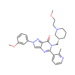 COCCN1CCC[C@H](Cn2c(-c3cccnc3C)nc3cn(-c4cccc(OC)c4)nc3c2=O)C1 ZINC000169329323