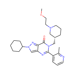 COCCN1CCC[C@H](Cn2c(-c3cccnc3C)nc3cn(C4CCCCC4)nc3c2=O)C1 ZINC000169329324