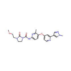 COCCN1CCN(C(=O)Nc2ccc(Oc3ccnc(-c4cnn(C)c4)c3)c(C)n2)C1=O ZINC000218639173