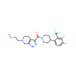 COCCN1CCc2c(C(=O)N3CCC(c4ccc(F)c(F)c4C(F)(F)F)CC3)n[nH]c2C1 ZINC001772650013