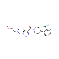 COCCN1CCc2c(C(=O)N3CCC(c4cccc(F)c4C(F)(F)F)CC3)n[nH]c2C1 ZINC001772587184