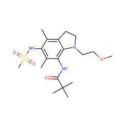 COCCN1CCc2c(C)c(NS(C)(=O)=O)c(C)c(NC(=O)C(C)(C)C)c21 ZINC000043022973