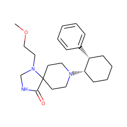 COCCN1CNC(=O)C12CCN([C@H]1CCCC[C@H]1c1ccccc1)CC2 ZINC000028566516