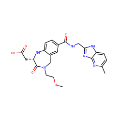 COCCN1Cc2cc(C(=O)NCc3nc4nc(C)ccc4[nH]3)ccc2N[C@@H](CC(=O)O)C1=O ZINC000001893960