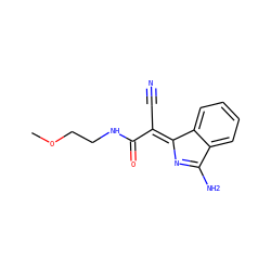COCCNC(=O)/C(C#N)=C1\N=C(N)c2ccccc21 ZINC000003301013