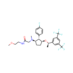 COCCNC(=O)CN(C)[C@@H]1CC[C@H](O[C@H](C)c2cc(C(F)(F)F)cc(C(F)(F)F)c2)[C@H]1c1ccc(F)cc1 ZINC000036324431