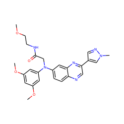 COCCNC(=O)CN(c1cc(OC)cc(OC)c1)c1ccc2ncc(-c3cnn(C)c3)nc2c1 ZINC000204151815