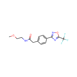 COCCNC(=O)Cc1ccc(-c2noc(C(F)(F)F)n2)cc1 ZINC000142920447