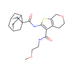 COCCNC(=O)c1c(NC(=O)C23C[C@@H]4CC2C[C@H](C4)C3)sc2c1CCOC2 ZINC000101500829