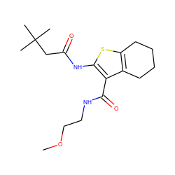 COCCNC(=O)c1c(NC(=O)CC(C)(C)C)sc2c1CCCC2 ZINC000095559532