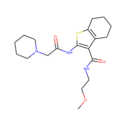 COCCNC(=O)c1c(NC(=O)CN2CCCCC2)sc2c1CCCC2 ZINC000015376005