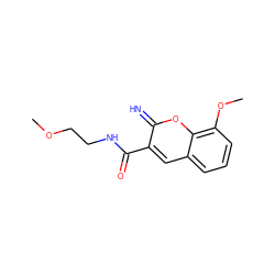 COCCNC(=O)c1cc2cccc(OC)c2oc1=N ZINC000084725696