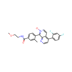 COCCNC(=O)c1ccc(-c2c3nccc(-c4ccc(F)cc4F)c3cc[n+]2[O-])c(C)c1 ZINC000073168893