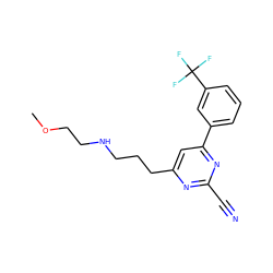 COCCNCCCc1cc(-c2cccc(C(F)(F)F)c2)nc(C#N)n1 ZINC000064512098