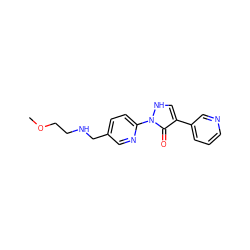 COCCNCc1ccc(-n2[nH]cc(-c3cccnc3)c2=O)nc1 ZINC000168684796