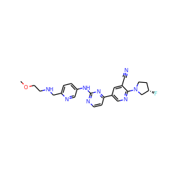 COCCNCc1ccc(Nc2nccc(-c3cnc(N4CC[C@H](F)C4)c(C#N)c3)n2)cn1 ZINC000222012287