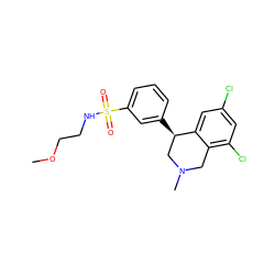 COCCNS(=O)(=O)c1cccc([C@@H]2CN(C)Cc3c(Cl)cc(Cl)cc32)c1 ZINC000218715178