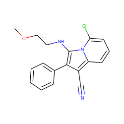 COCCNc1c(-c2ccccc2)c(C#N)c2cccc(Cl)n12 ZINC000036185192