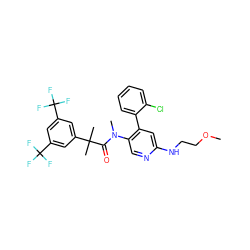 COCCNc1cc(-c2ccccc2Cl)c(N(C)C(=O)C(C)(C)c2cc(C(F)(F)F)cc(C(F)(F)F)c2)cn1 ZINC000049777108