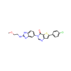 COCCNc1nc2cc(-n3cnc4cc(-c5ccc(Cl)cc5)sc4c3=O)ccc2[nH]1 ZINC000040567848