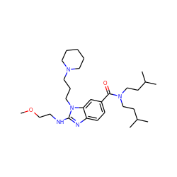 COCCNc1nc2ccc(C(=O)N(CCC(C)C)CCC(C)C)cc2n1CCCN1CCCCC1 ZINC000028823429