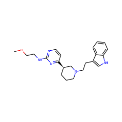 COCCNc1nccc([C@@H]2CCCN(CCc3c[nH]c4ccccc34)C2)n1 ZINC000040915465