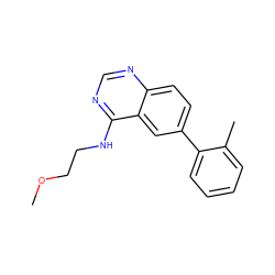 COCCNc1ncnc2ccc(-c3ccccc3C)cc12 ZINC000004239325