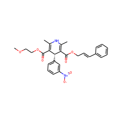 COCCOC(=O)C1=C(C)NC(C)=C(C(=O)OC/C=C/c2ccccc2)[C@@H]1c1cccc([N+](=O)[O-])c1 ZINC000019632657