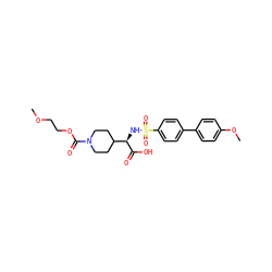 COCCOC(=O)N1CCC([C@@H](NS(=O)(=O)c2ccc(-c3ccc(OC)cc3)cc2)C(=O)O)CC1 ZINC000013863410