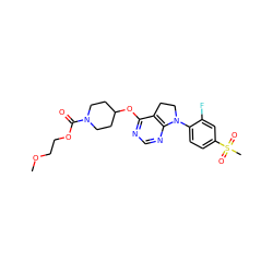 COCCOC(=O)N1CCC(Oc2ncnc3c2CCN3c2ccc(S(C)(=O)=O)cc2F)CC1 ZINC000088385424